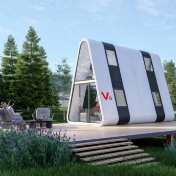 Innovative Two-Layer Steel V6 Triangular Space Capsule for Office Buildings Villas Resorts Shop