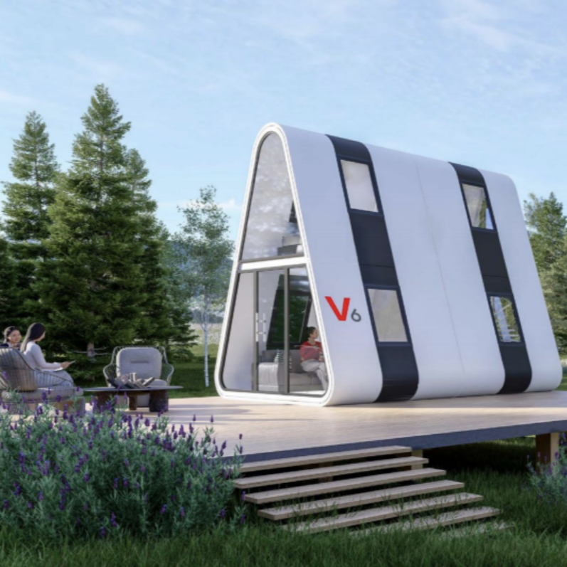  Innovative Two-Layer Steel V6 Triangular Space Capsule for Office Buildings Villas Resorts Shop